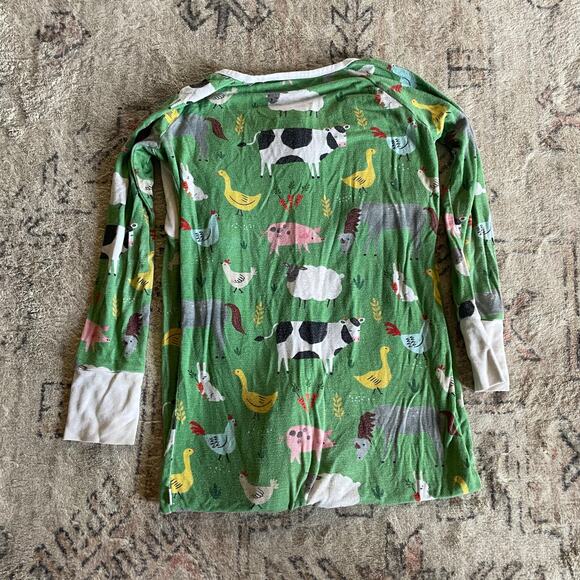 Little Sleepies 18-24mos Farm Animals Green Zippy One Piece Bamboo Sleeper EUC - Picture 7 of 8